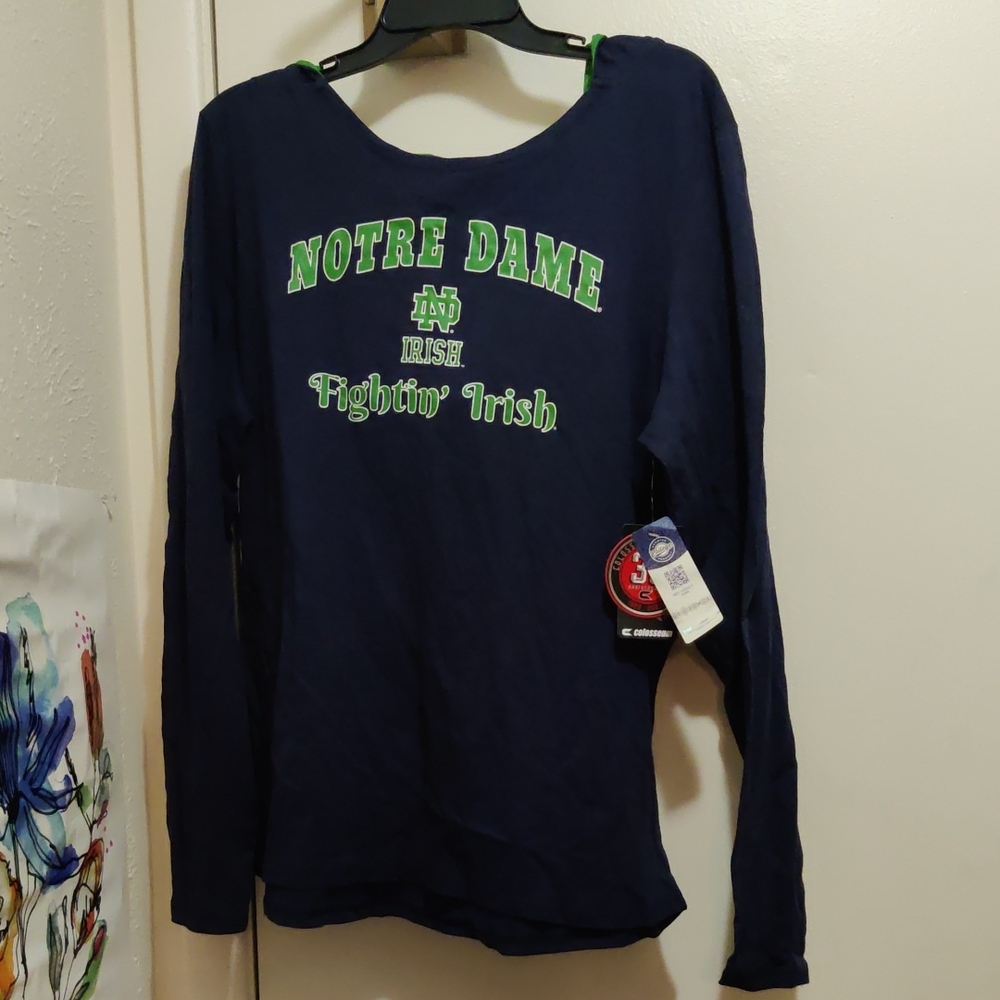 Champion Navy Notre Dame Women's Long Sleeve Shirt With Hood